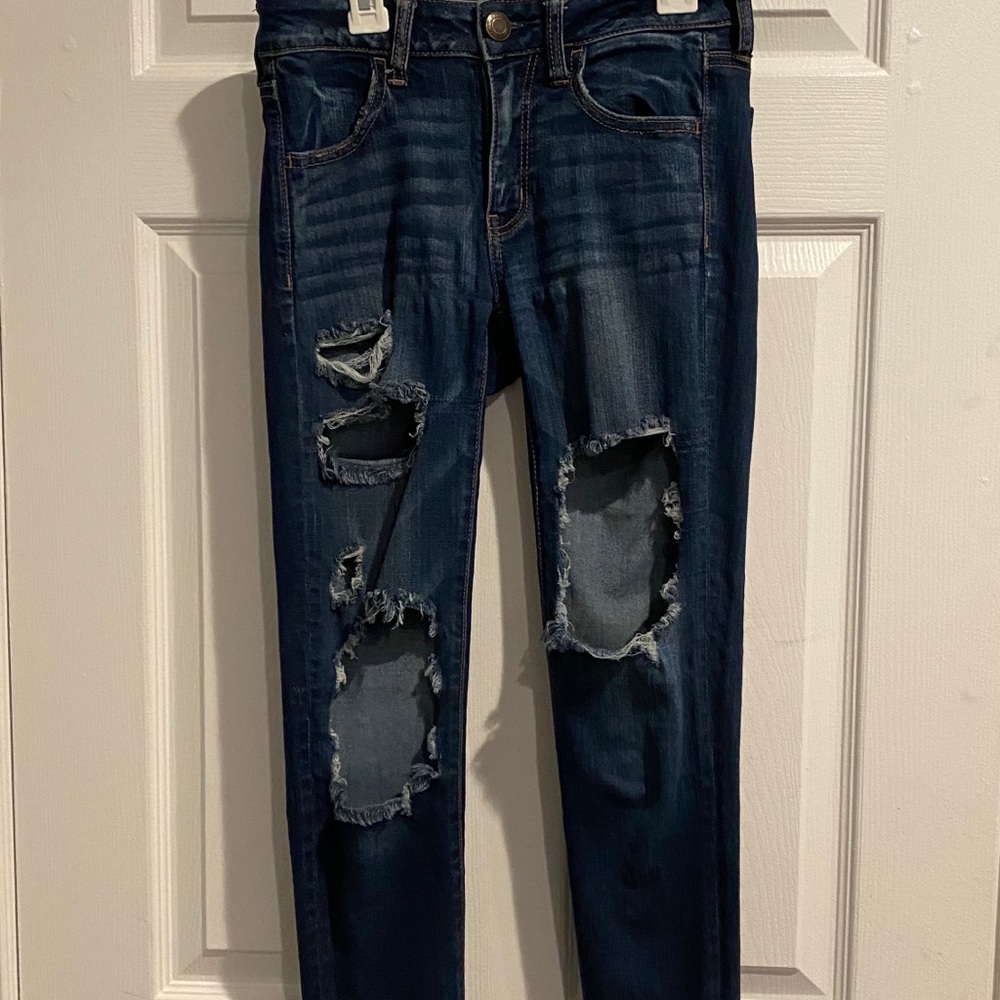 Dark blue American Eagle ripped jeans